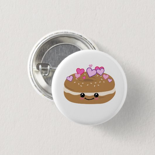 Bagel Lover Bagel Buddies Ronde Button 3,2 Cm (Voorkant /achterkant)