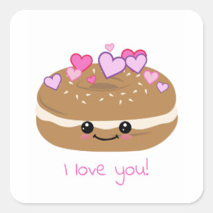 Bagel Lover Bagel Buddies Vierkante Sticker