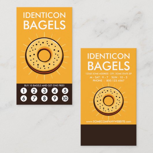 Bagel Loyalty Punch Card (Voorkant / Achterkant)