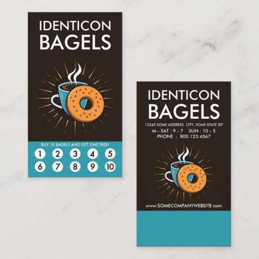 Bagel Loyalty Stempelkaart (Voorkant / Achterkant)