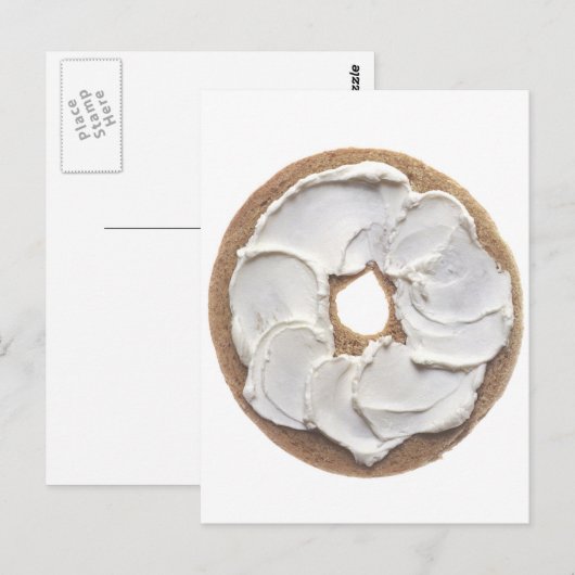 Bagel met Cream Cheese Briefkaart (Voorkant / Achterkant)