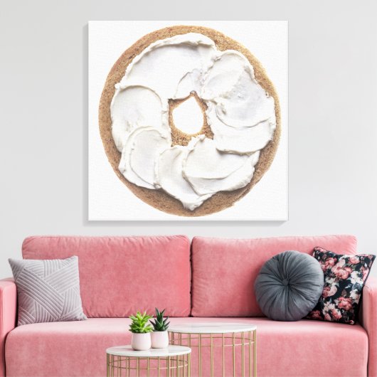 Bagel met Cream Cheese Canvas Afdruk (Insitu (Woonkamer))