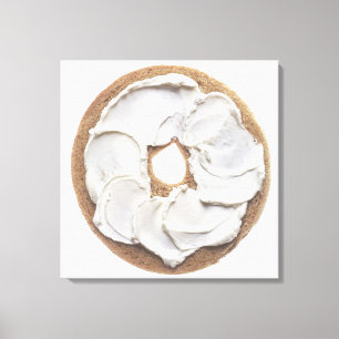 Bagel met Cream Cheese Canvas Afdruk