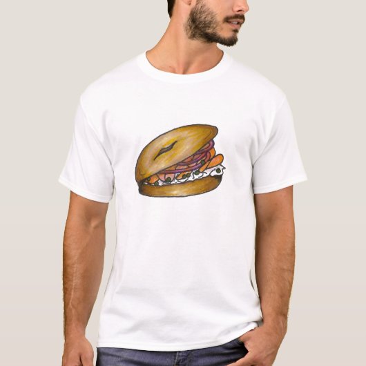 Bagel met Cream Cheese en Lox Bagels Breakfast T-s T-shirt (Voorkant)