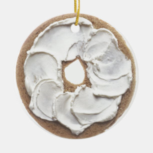 Bagel met Cream Cheese Keramisch Ornament