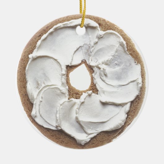 Bagel met Cream Cheese Keramisch Ornament (Voorkant)