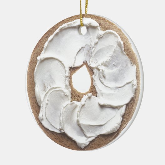 Bagel met Cream Cheese Keramisch Ornament (Links)