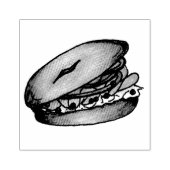 Bagel met crèmekaas, kappers en nyc-stempel Lox Rubberstempel (Afrduk)