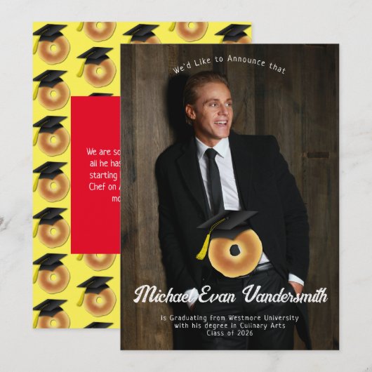 Bagel ontbijt brunch afstudeerfeest kaart (Voorkant / Achterkant)