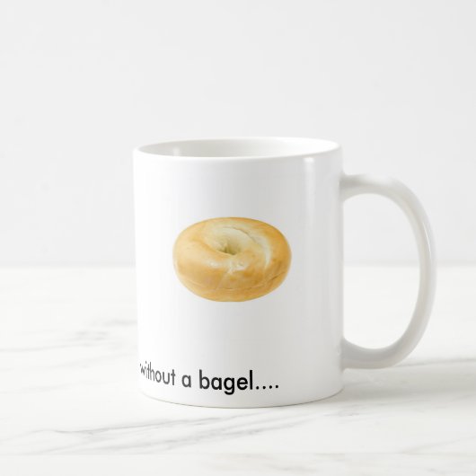 Bagel op een koffie-mok koffiemok (Rechts)