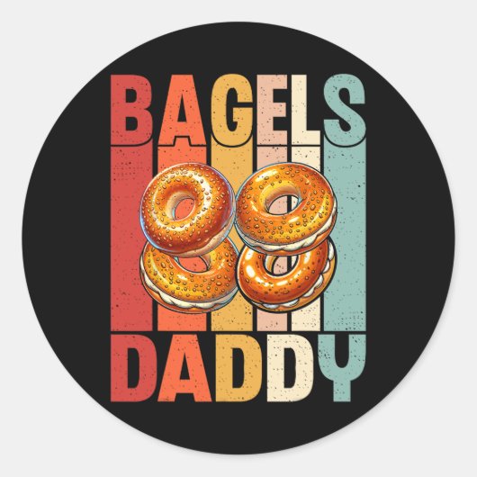  bagel papa - vaders dag bagel lover papa ronde sticker (Voorkant)