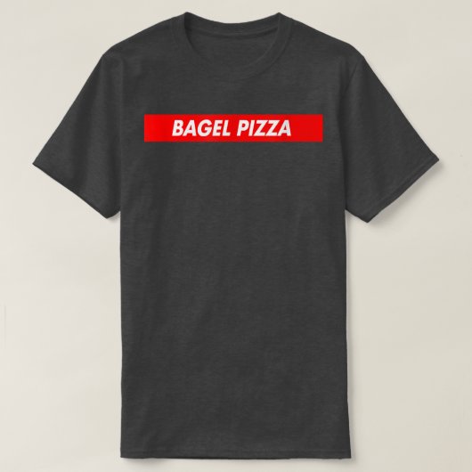Bagel Pizza Red Box Logo Funny T-Shirt Copy (Design voorkant)