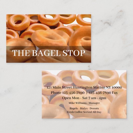 Bagel Ship Two Side Visitekaartje (Voorkant / Achterkant)