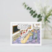 Bagel Shop Cartoon Briefkaart (Staand voorkant)