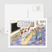 Bagel Shop Cartoon Briefkaart (Voorkant / Achterkant)