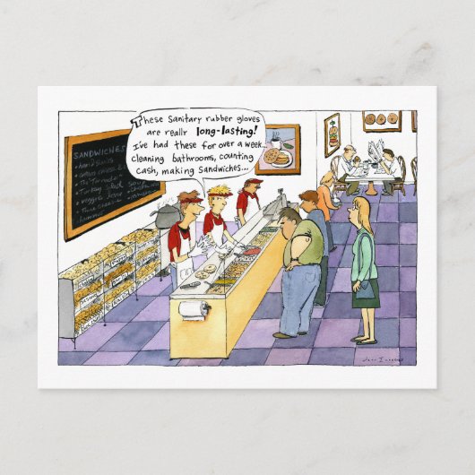 Bagel Shop Cartoon Briefkaart (Voorkant)