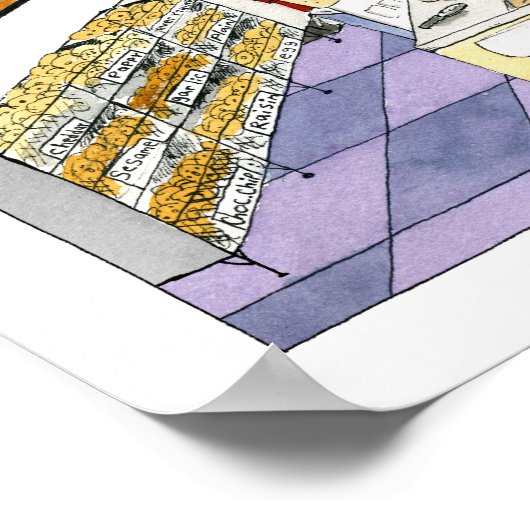 Bagel Shop Cartoon Poster (Hoek)