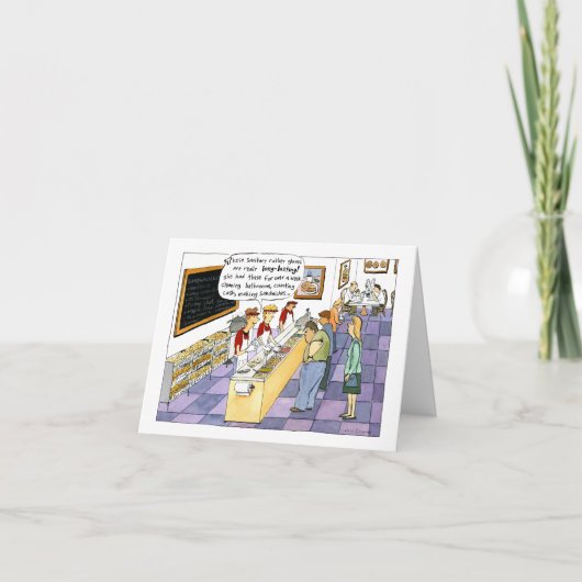 Bagel Shop Funny Gross Cartoon Thinking of Ewww Kaart (Voorkant)