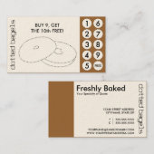 bagel snijdt punkkaarten uit klantenkaartje (Voorkant / Achterkant)