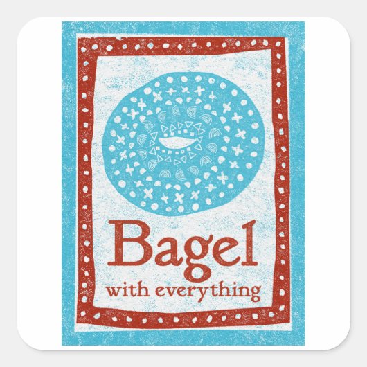 Bagel Stickers - Fun Blue Red Food (Voorkant)