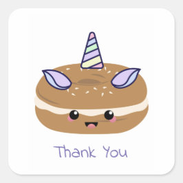Bagel Unicorn Bagel Buddies Vierkante Sticker