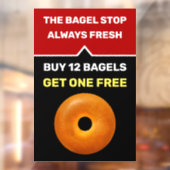 Bagel Winkelen Sjabloon voor promotievenster Raamsticker (Vel 2)