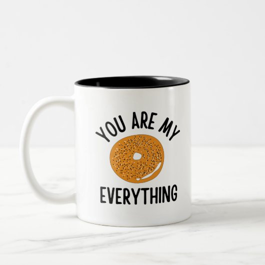 Bagel You  Are My Everything Funny Tweekleurige Koffiemok (Links)