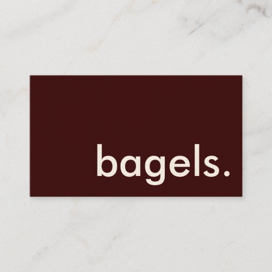 bagels. (aanpasbare kleur) visitekaartje (Voorkant)