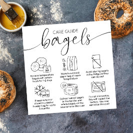Bagels Care Instructions Handleiding Minimalistisc Vierkante Visitekaartje