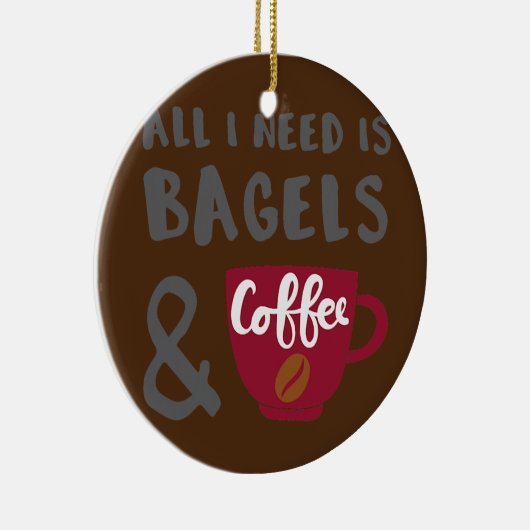 Bagels en Coffee Bagel Lover Keramisch Ornament (Rechts)