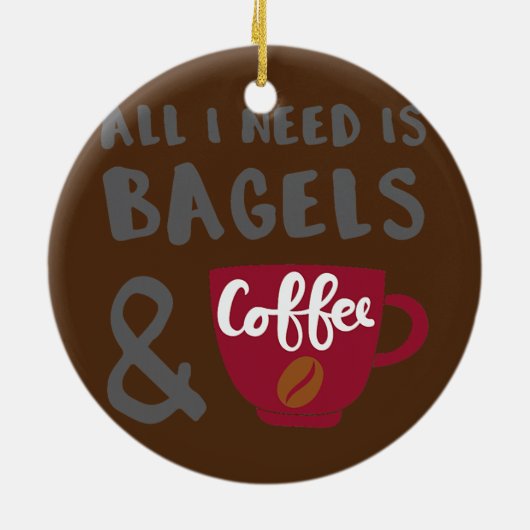 Bagels en Coffee Bagel Lover Keramisch Ornament (Achterkant)