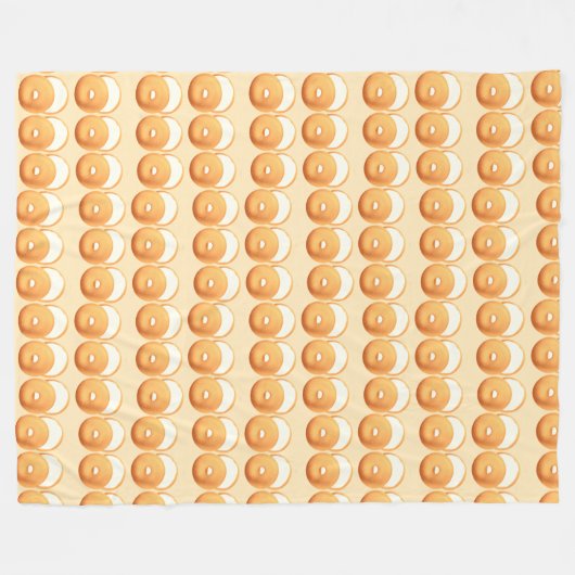 Bagels en crème fleece deken (Voorkant (Horizontaal))
