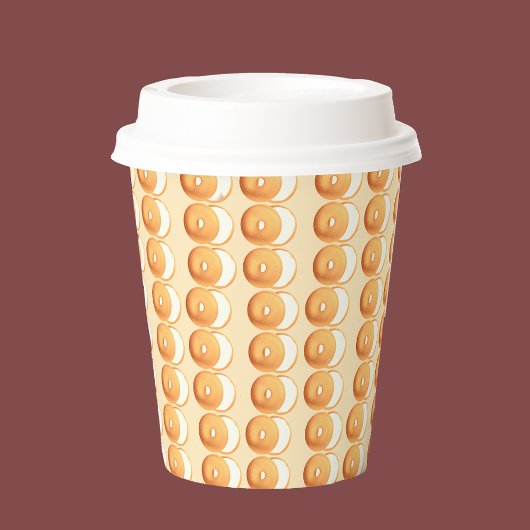 Bagels en crème papieren bekers