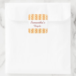 Bagels en crème vierkante sticker