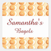 Bagels en crème vierkante sticker (Voorkant)