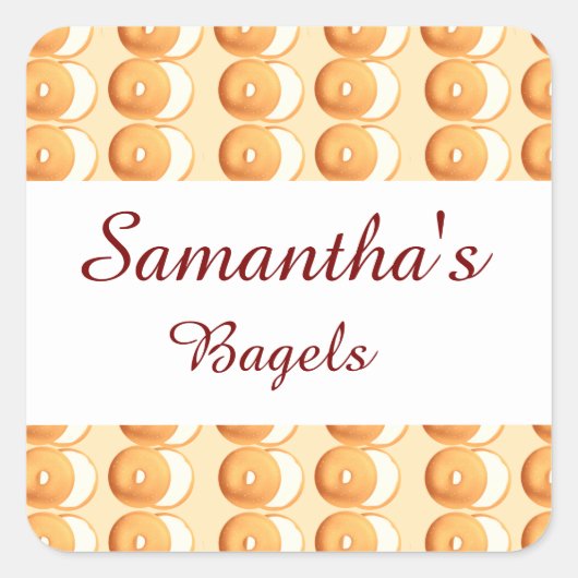 Bagels en crème vierkante sticker (Voorkant)