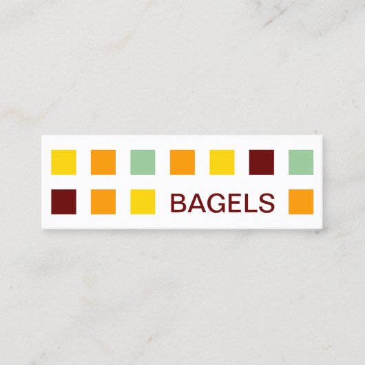 BAGELS mod squares Mini Visitekaartje (Voorkant)