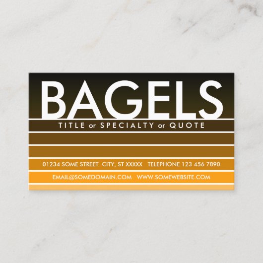 BAGELS orange swatch Visitekaartje (Voorkant)