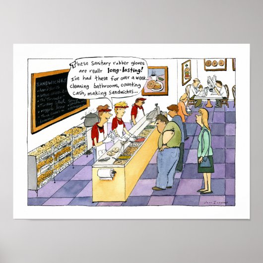 Bagelwinkel Cartoon Poster (Voorkant)