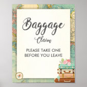 Baggage Claim Sign Reis douche Miss to Mrs Favor Poster (Voorkant)