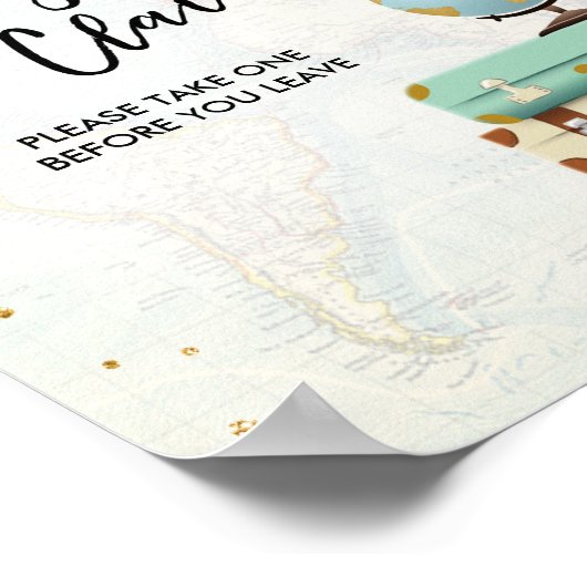 Baggage Claim Sign Reis douche Miss to Mrs Favor Poster (Hoek)