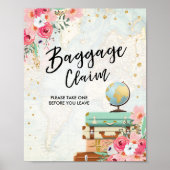 Baggage Claim Sign Reis douche Miss to Mrs Favor Poster (Voorkant)