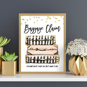 Baggage Claim Sign Reis douche Miss to Mrs Favor Poster