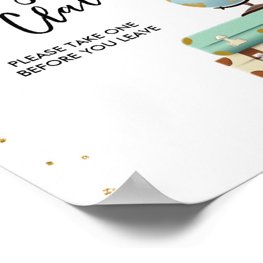 Baggage Claim Sign Reis douche Miss to Mrs Favor Poster (Hoek)