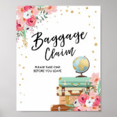 Baggage Claim Sign Reis douche Miss to Mrs Favor Poster (Voorkant)