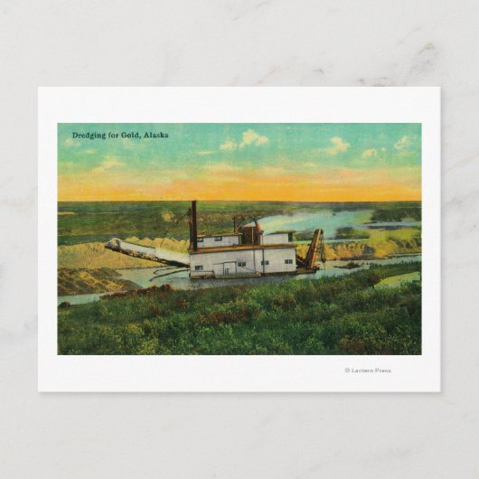 Baggerspecie voor de goudwinning in AlaskaState Briefkaart (Voorkant)