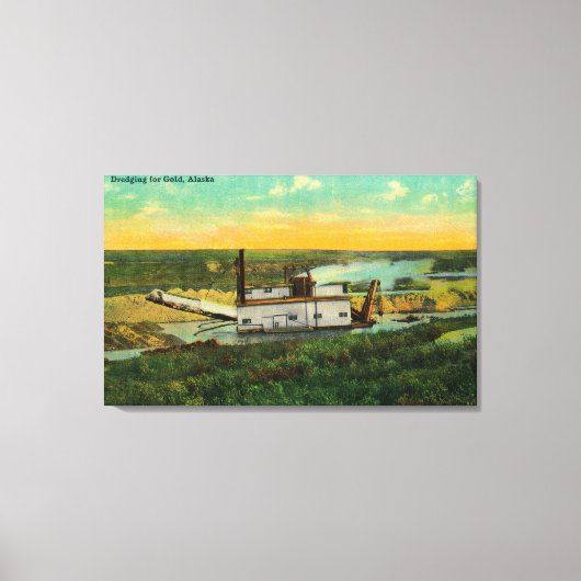 Baggerspecie voor de goudwinning in AlaskaState Canvas Afdruk (Voorkant)