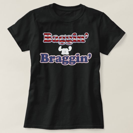 Baggin' 'n' Braggin' Cornhole voor Cornhole Player T-shirt (Design voorkant)