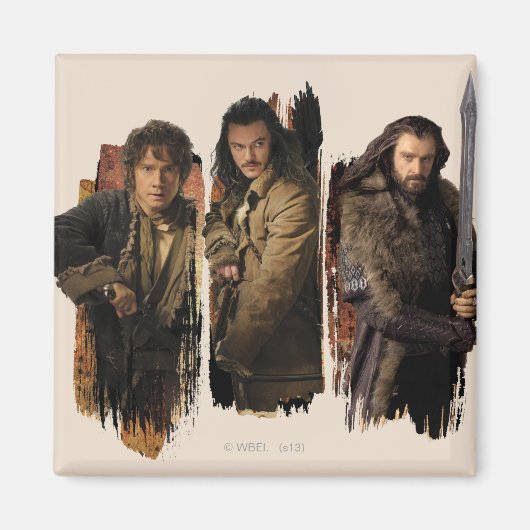 BAGGINS™, BARD THE BOWMAN™ EN THORIN OAKENSHIELD™ MAGNEET (Voorkant)