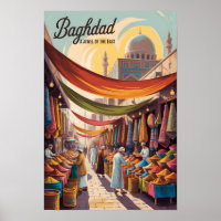 Baghdad Irak Illustratie Reis Kunst Vintage